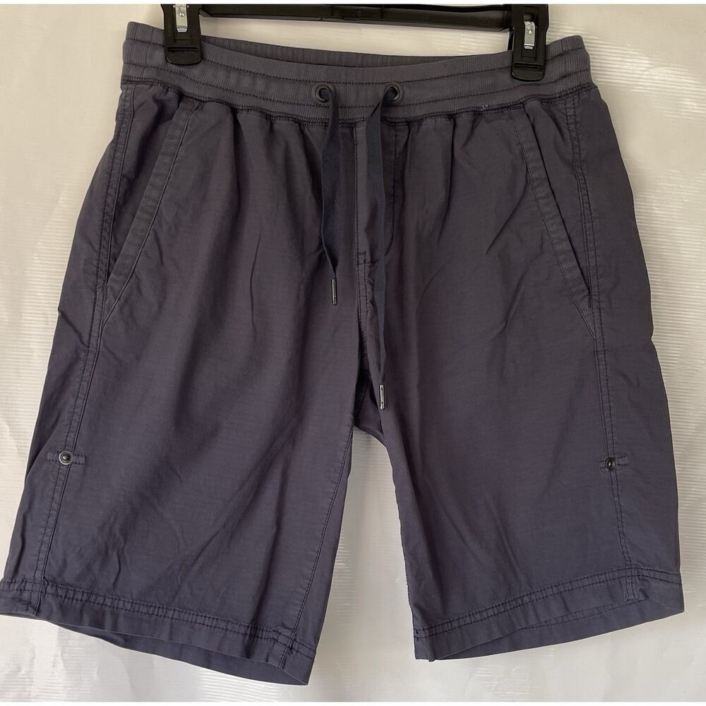 L L Bean Women’s Blue Shorts Pull On Drawstring Bermuda Ripstop Roll Tab XS